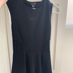 Aqua black fitted dress with cut out